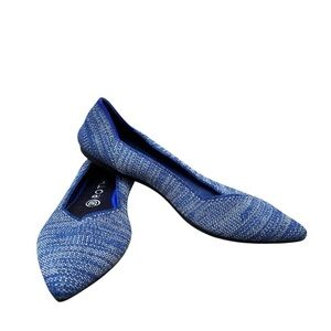 Rothy’s The Point Flats in Blue Denim Knit – Size 9.5